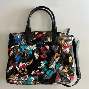 Vera Bradley Splash Floral Villager Medium Tote Bag Quilted Shoulder Purse